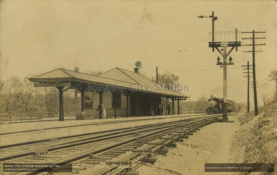 Postcard: Railroad Station, Needham Junction, Massachusetts